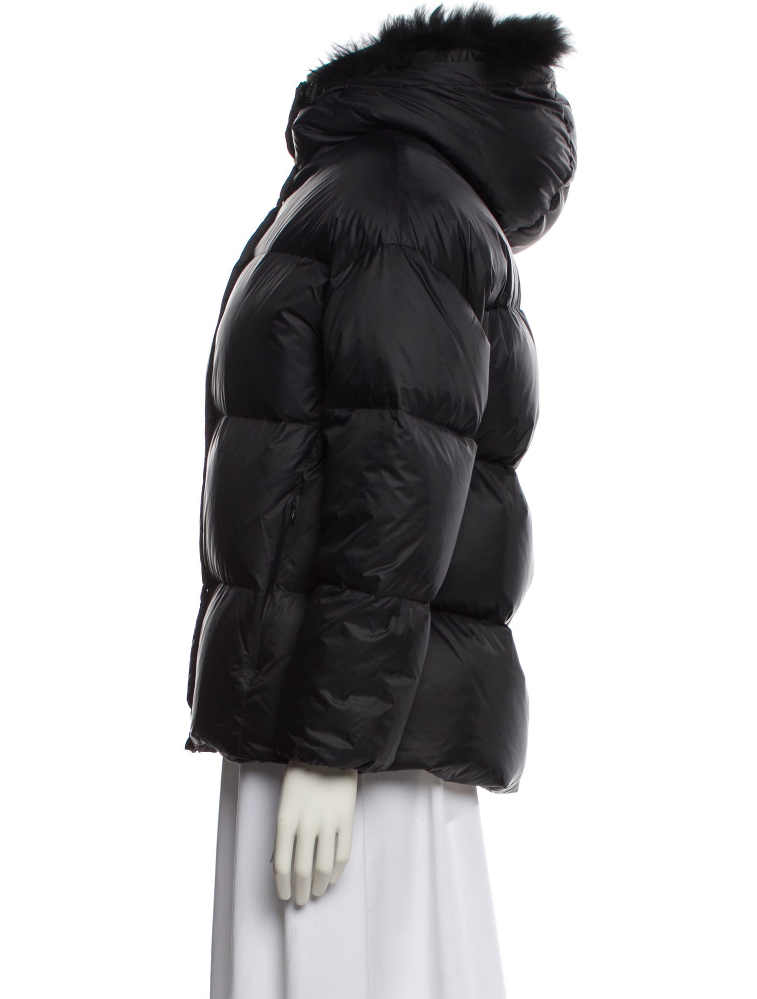 Yves Salomon Lamb Leather Down Jacket
