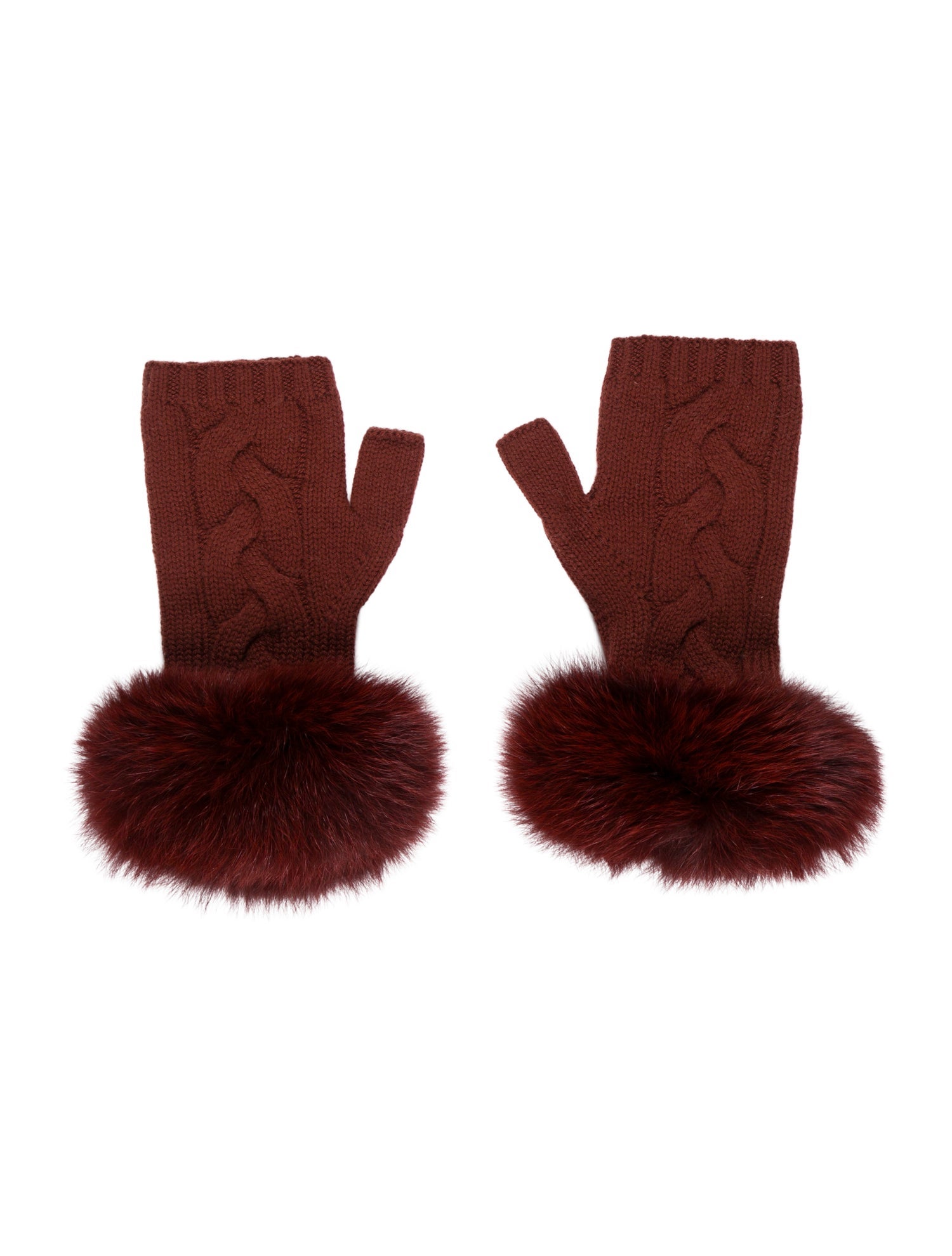 Yves Salomon Fur Lined Fingerless Gloves