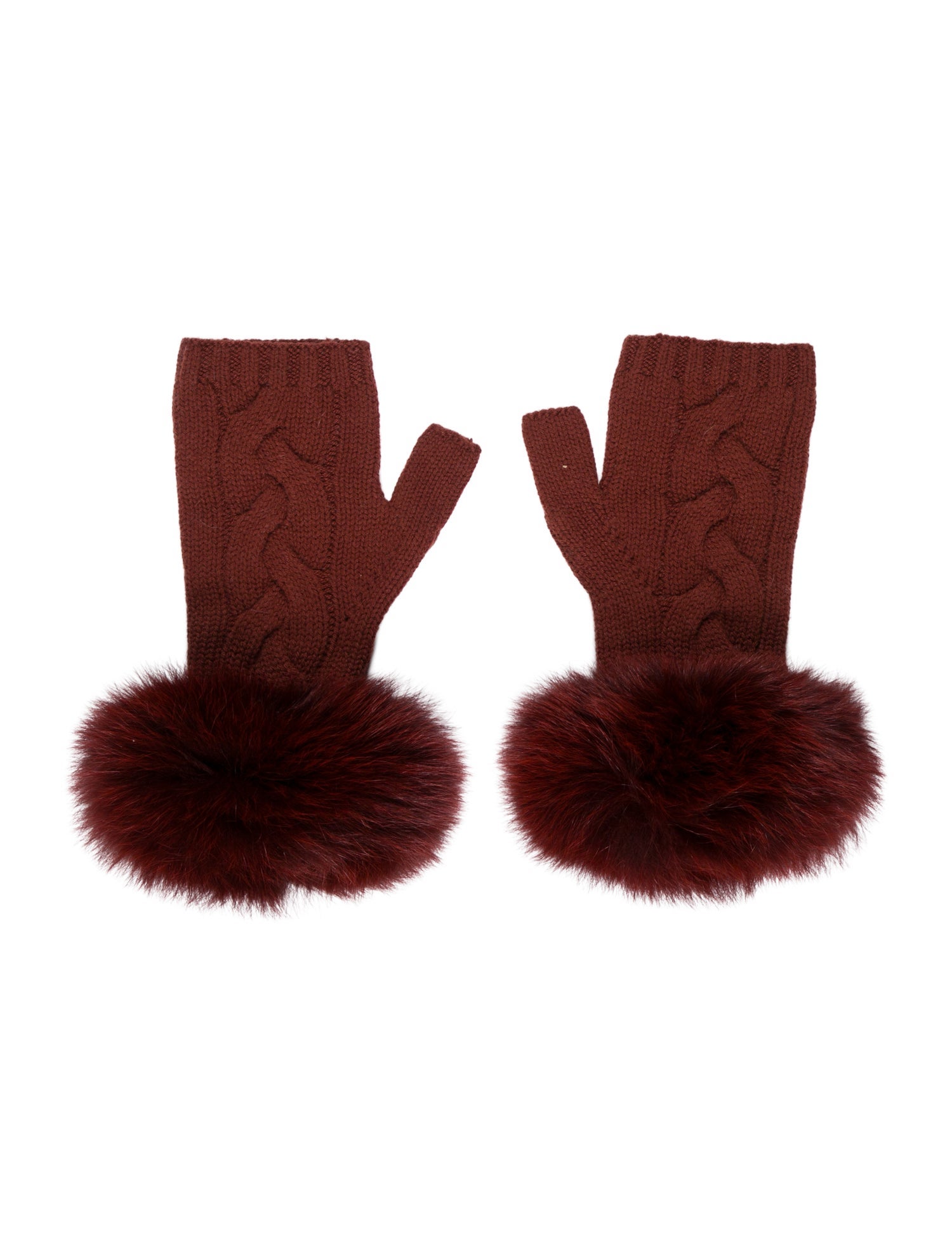 Yves Salomon Fur Lined Fingerless Gloves