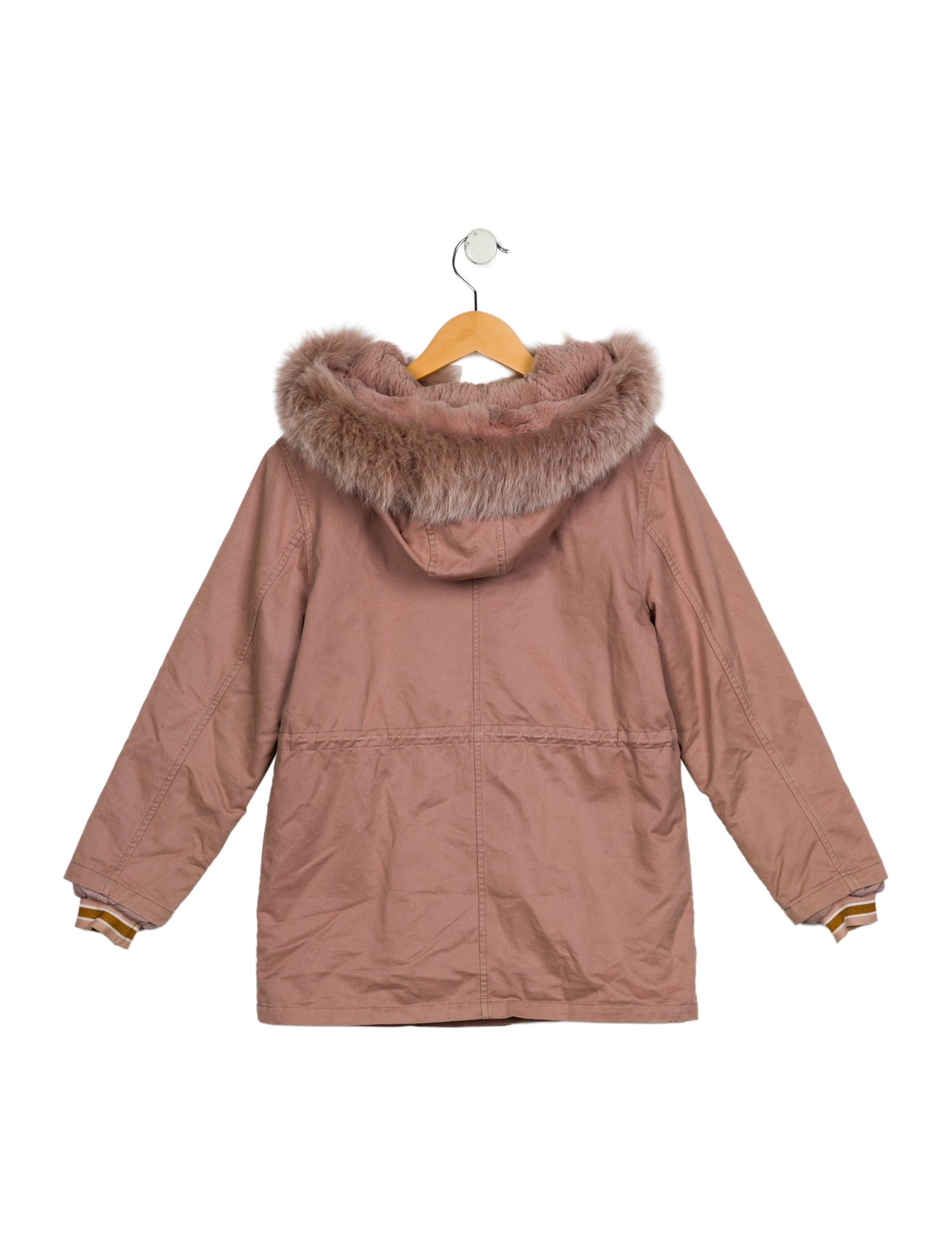 Yves Salomon Girls' Fur Lined Coat