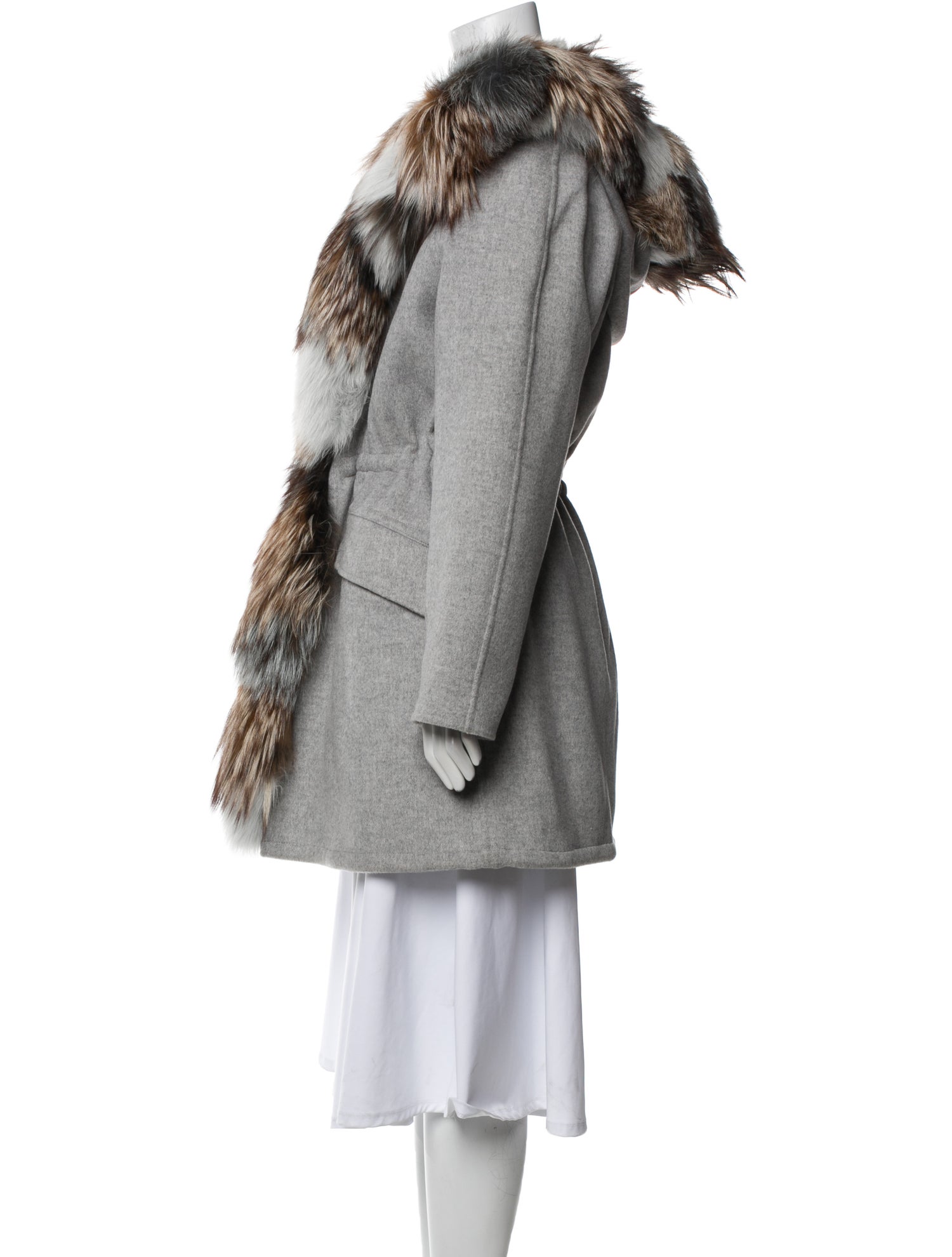 Yves Salomon Fox Printed Fur Coat