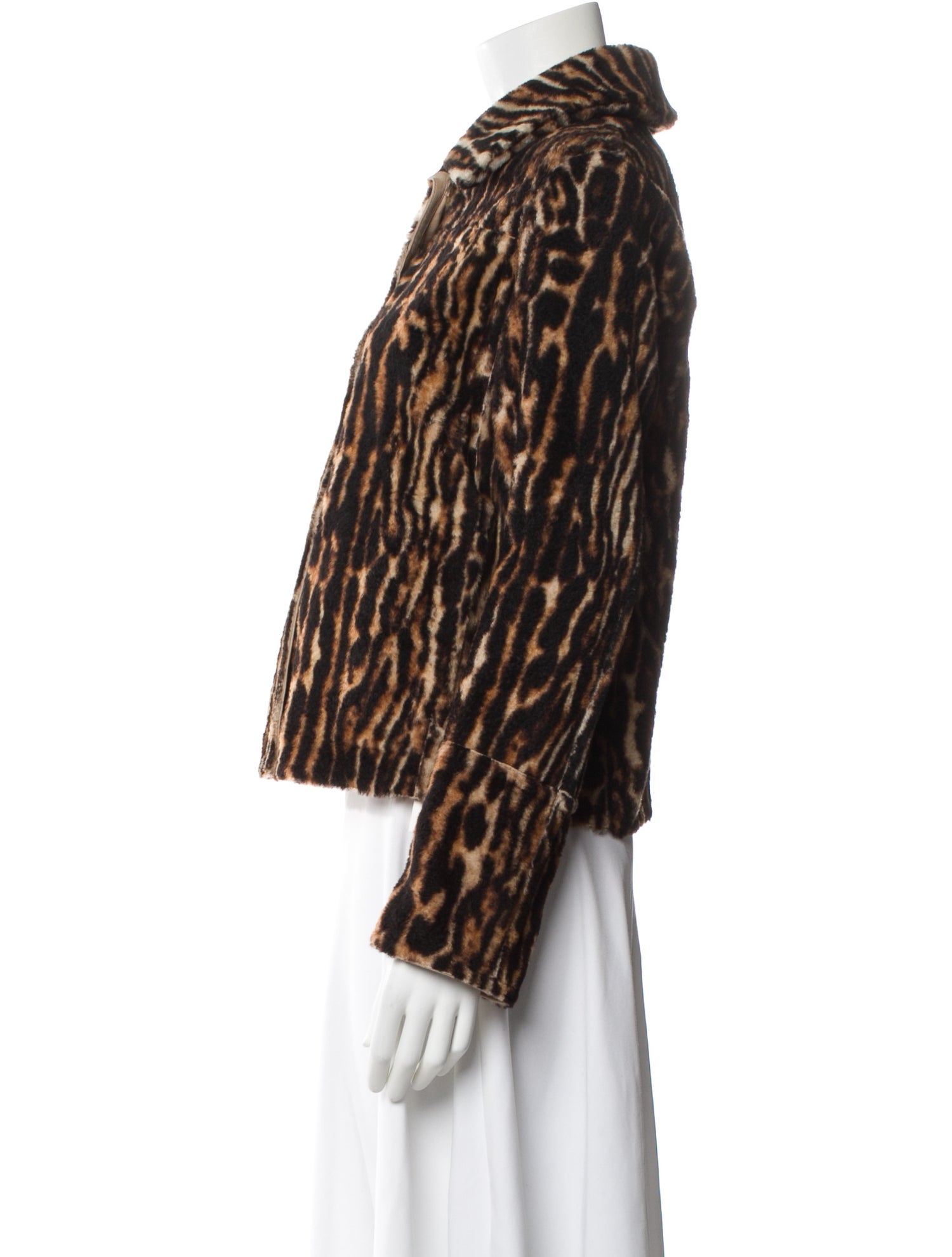 Yves Salomon Lamb Leather Animal Print Jacket