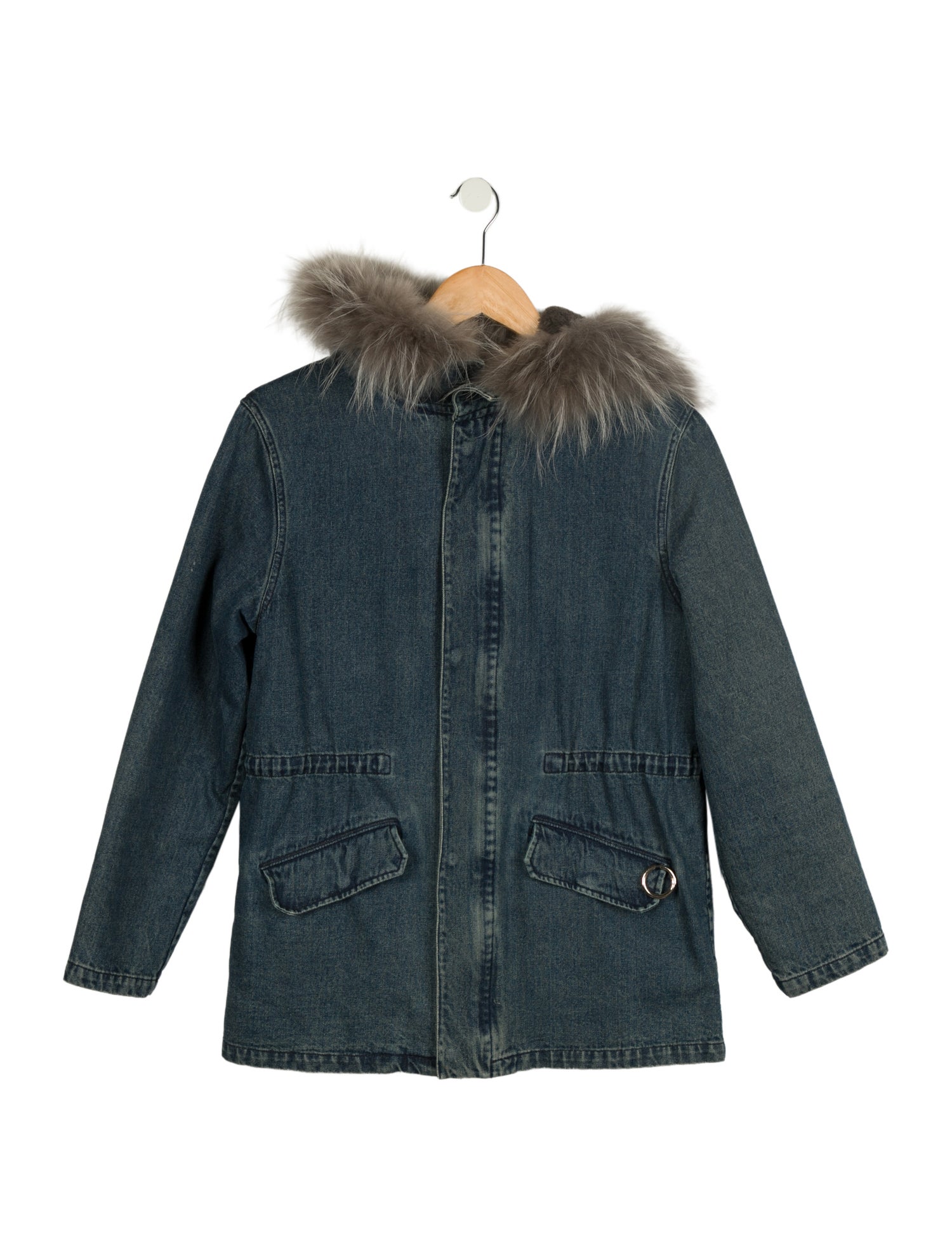 Yves Salomon Kids Girls' Denim Coat