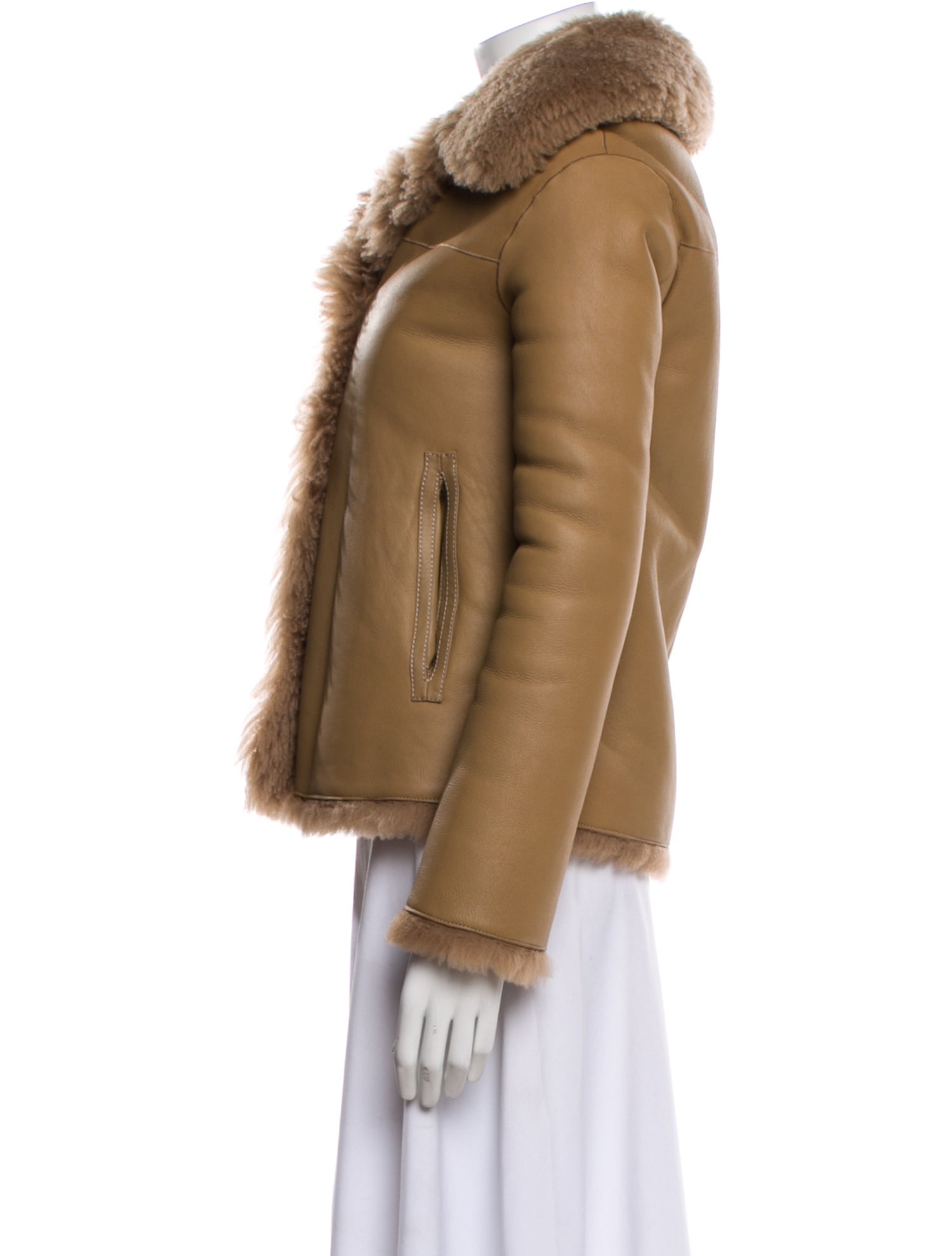 Yves Salomon Lamb Leather Fur Jacket