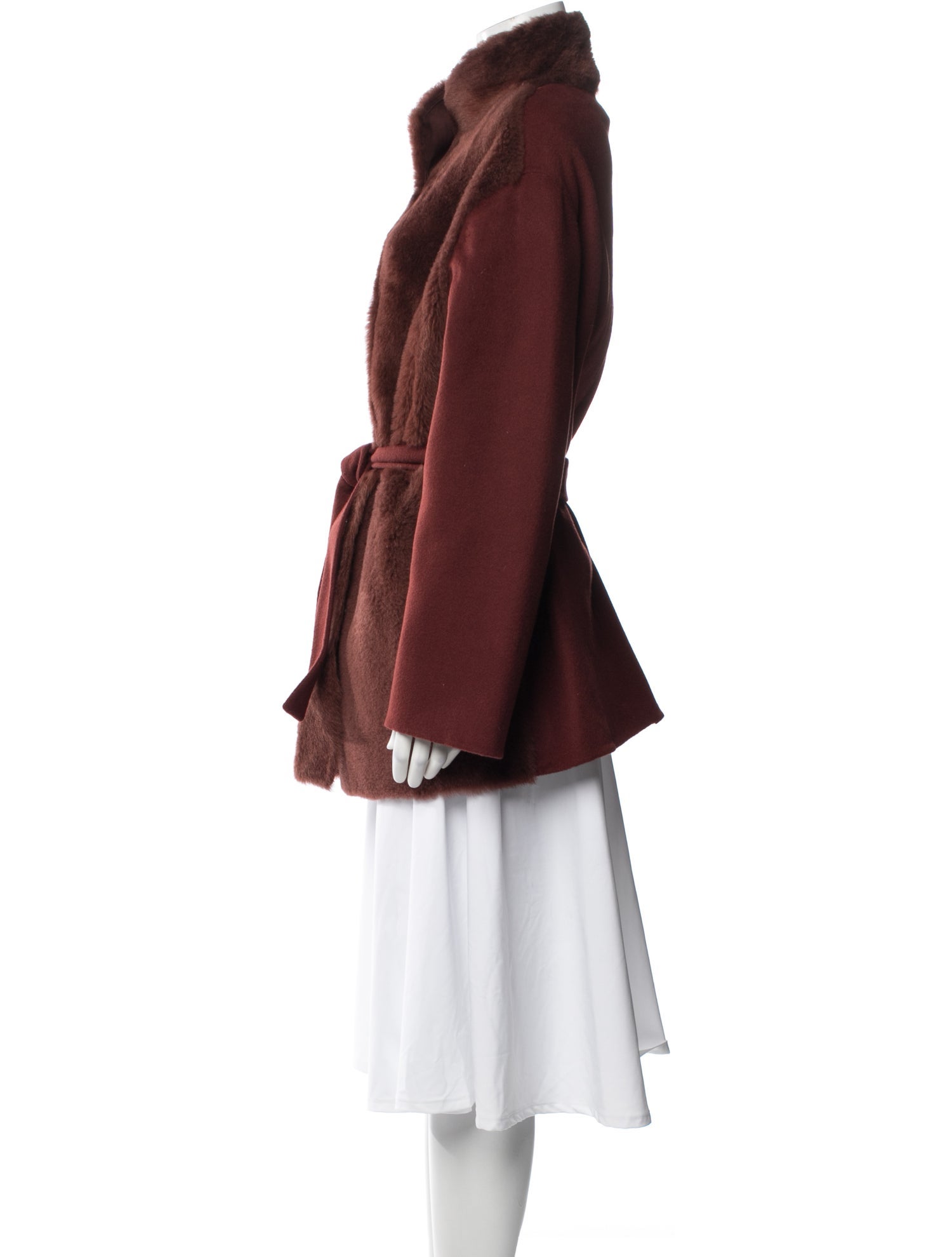 Yves Salomon Wool Faux Fur Jacket