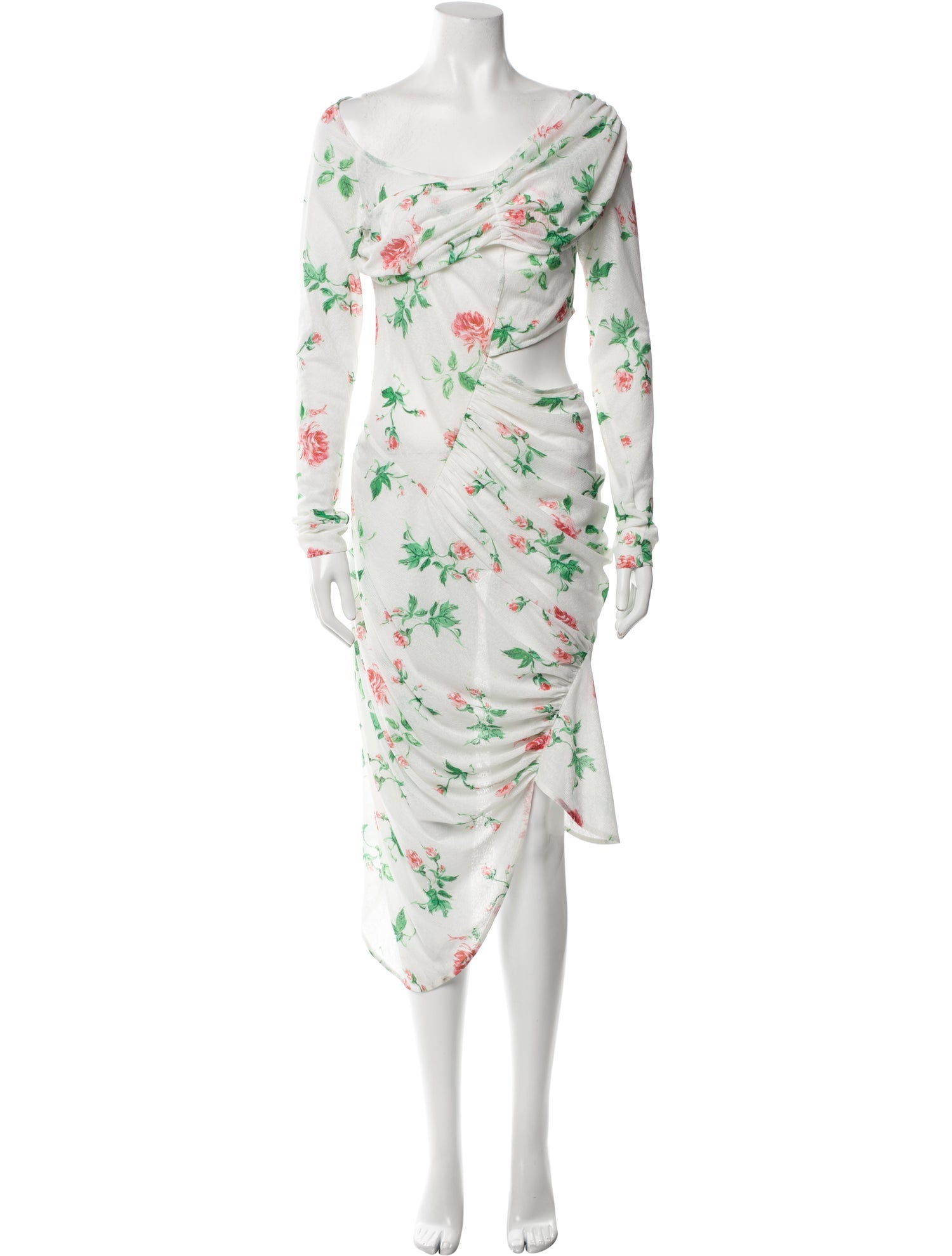 YUHAN WANG ワンピース　floral printed dress Yuhan Wang ~ Rose Knotted Dress | MAIMOUN