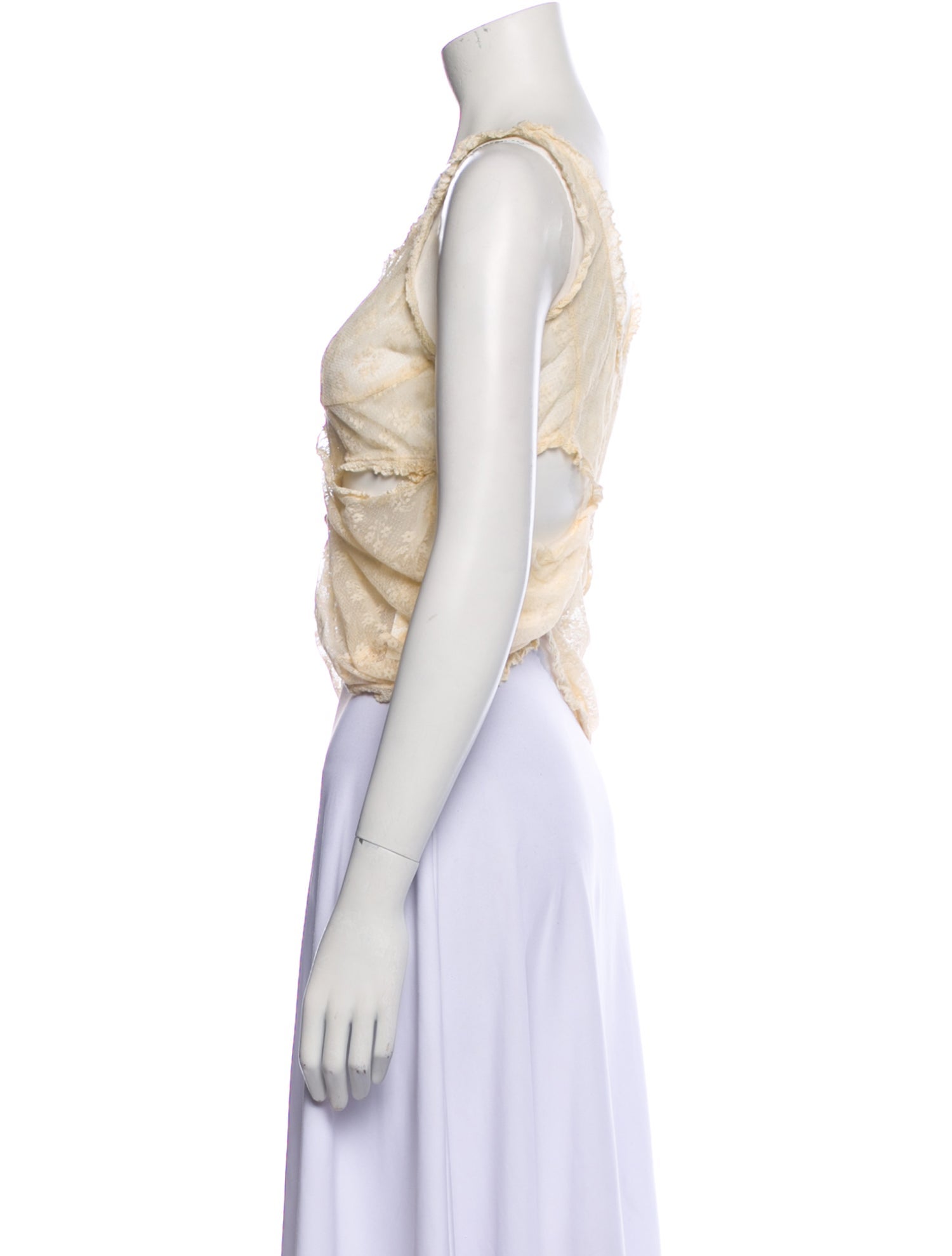 Yuhan Wang V-Neck Sleeveless Crop Top