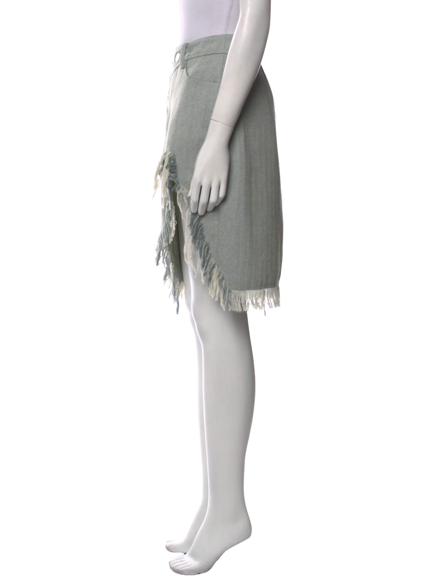 Yuhan Wang Raw-Edge Trim Knee-Length Skirt