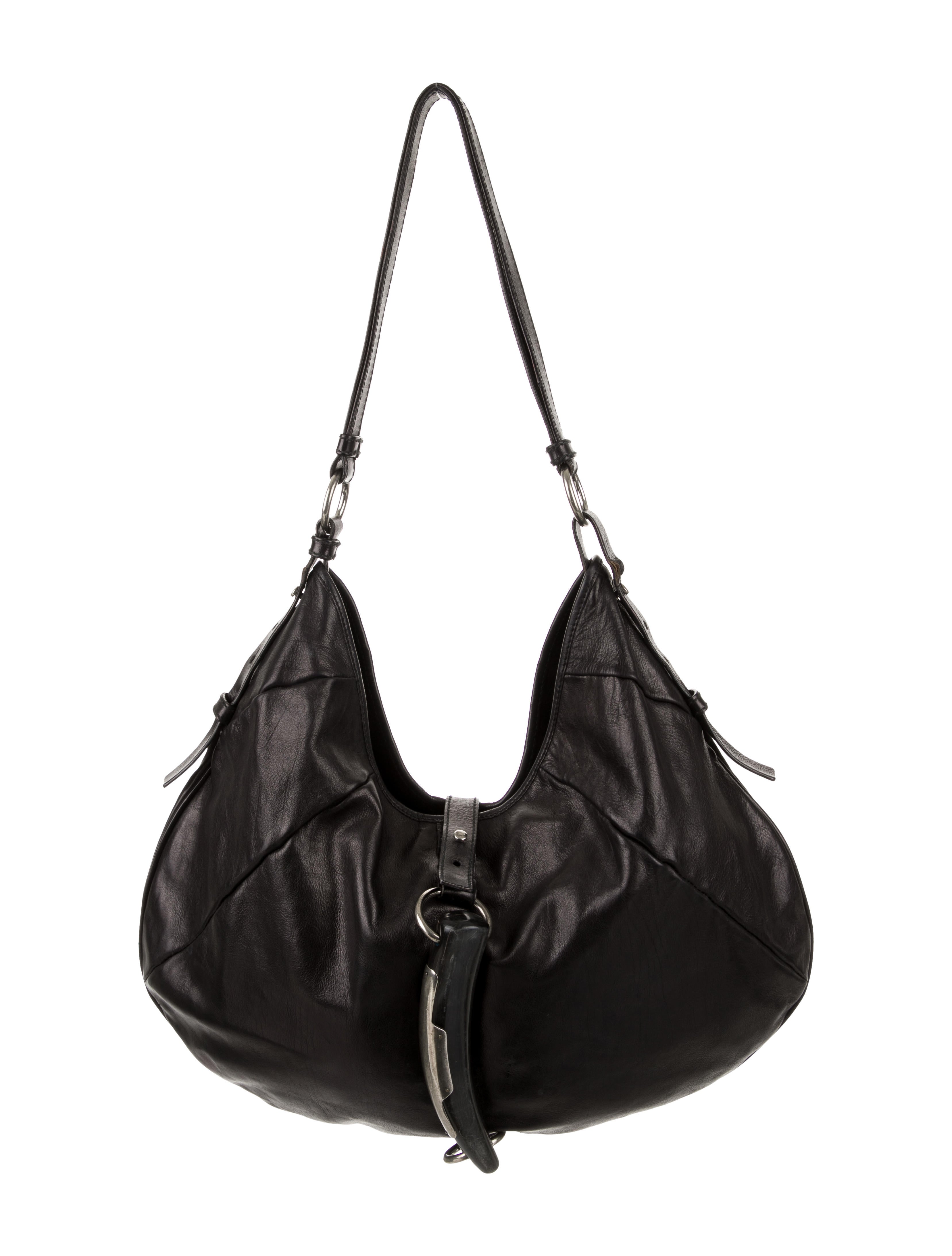 Yves Saint Laurent Mombasa Leather Bag - Black Shoulder Bags