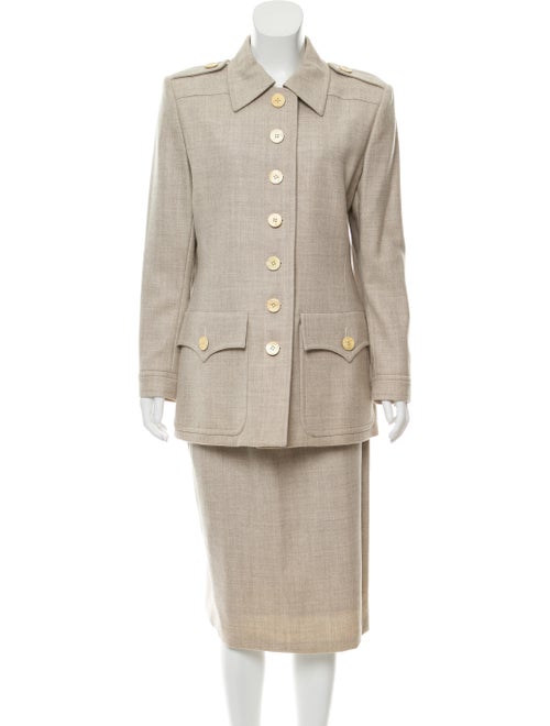 Yves Saint Laurent Wool Skirt Suit Wool