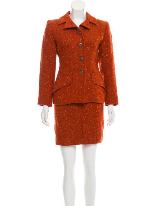 Yves Saint Laurent Skirt Suit Orange