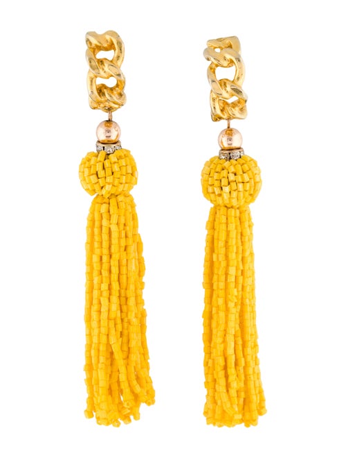 Yves Saint Laurent Braded Tassel Clip-On Drop Earr