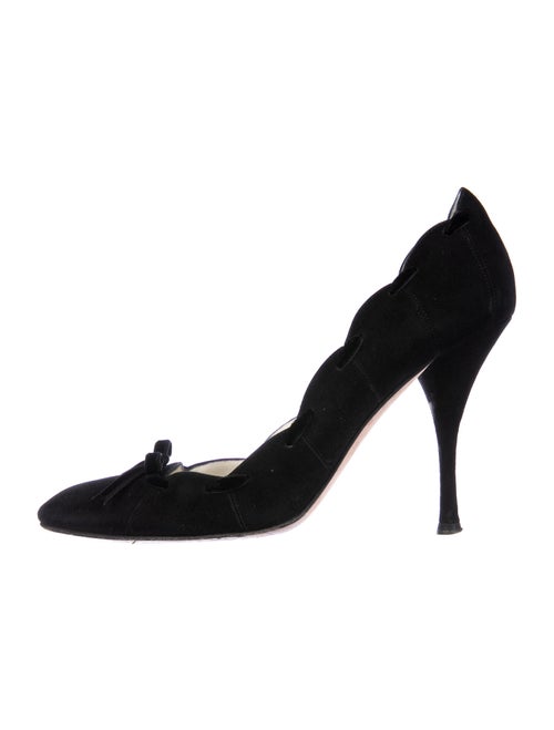 Yves Saint Laurent Vintage Suede D'Orsay Pumps Bla