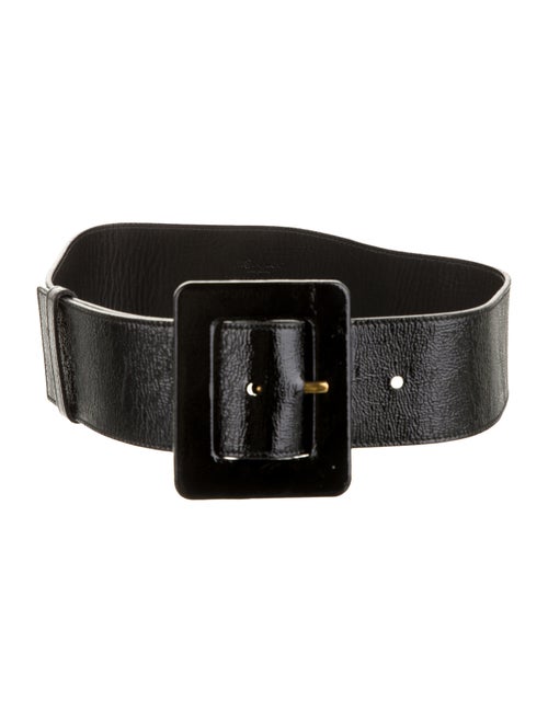 Yves Saint Laurent Patent Leather Waist Belt Black