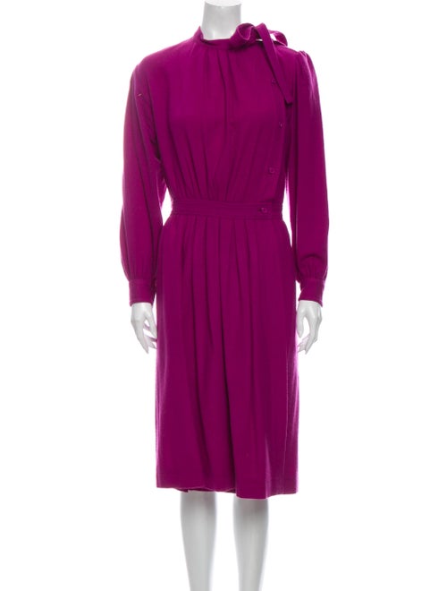 Yves Saint Laurent Vintage Midi Length Dress Purpl