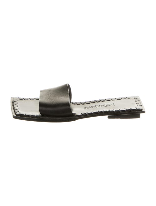 Yves Saint Laurent Leather Slides Black