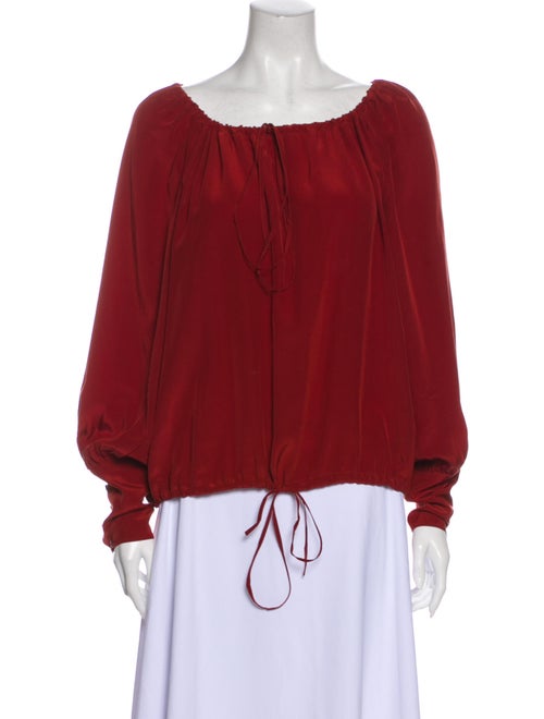 Yves Saint Laurent 2010 Silk Blouse Red