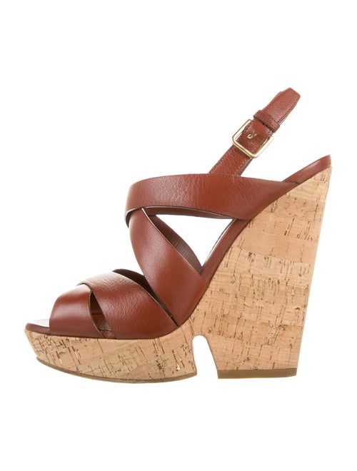 Yves Saint Laurent Leather Sandals Brown