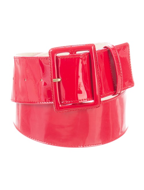 Yves Saint Laurent Patent Leather Waist Belt Red