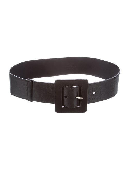 Yves Saint Laurent Leather Wide Waist Belt Black