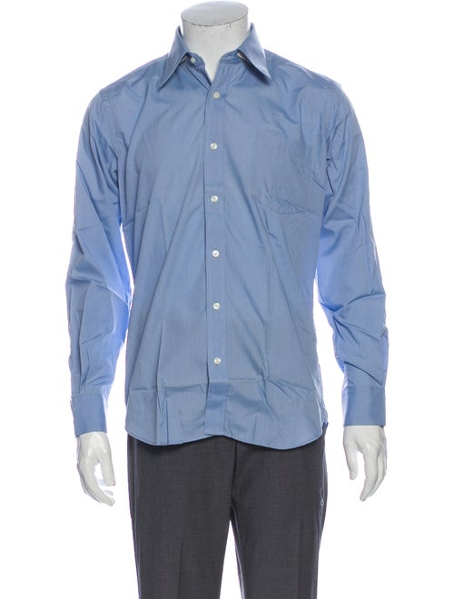 Yves Saint Laurent Long Sleeve Dress Shirt Blue