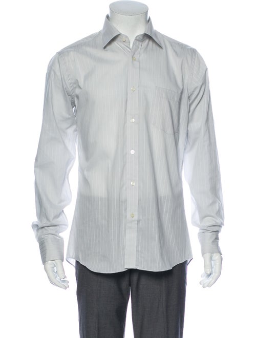 Yves Saint Laurent Long Sleeve Dress Shirt Blue