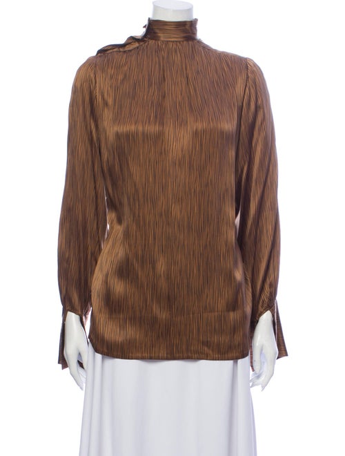 Yves Saint Laurent 1970's Animal Print Blouse Brow