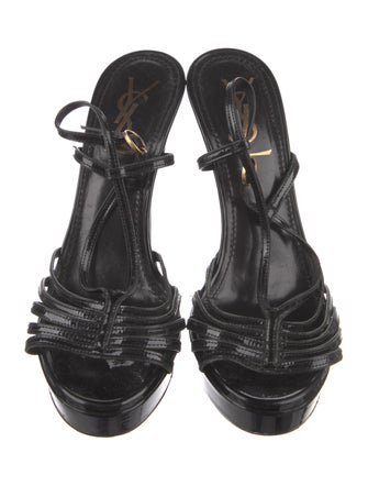 Yves Saint Laurent Patent Leather Slingback Sandals