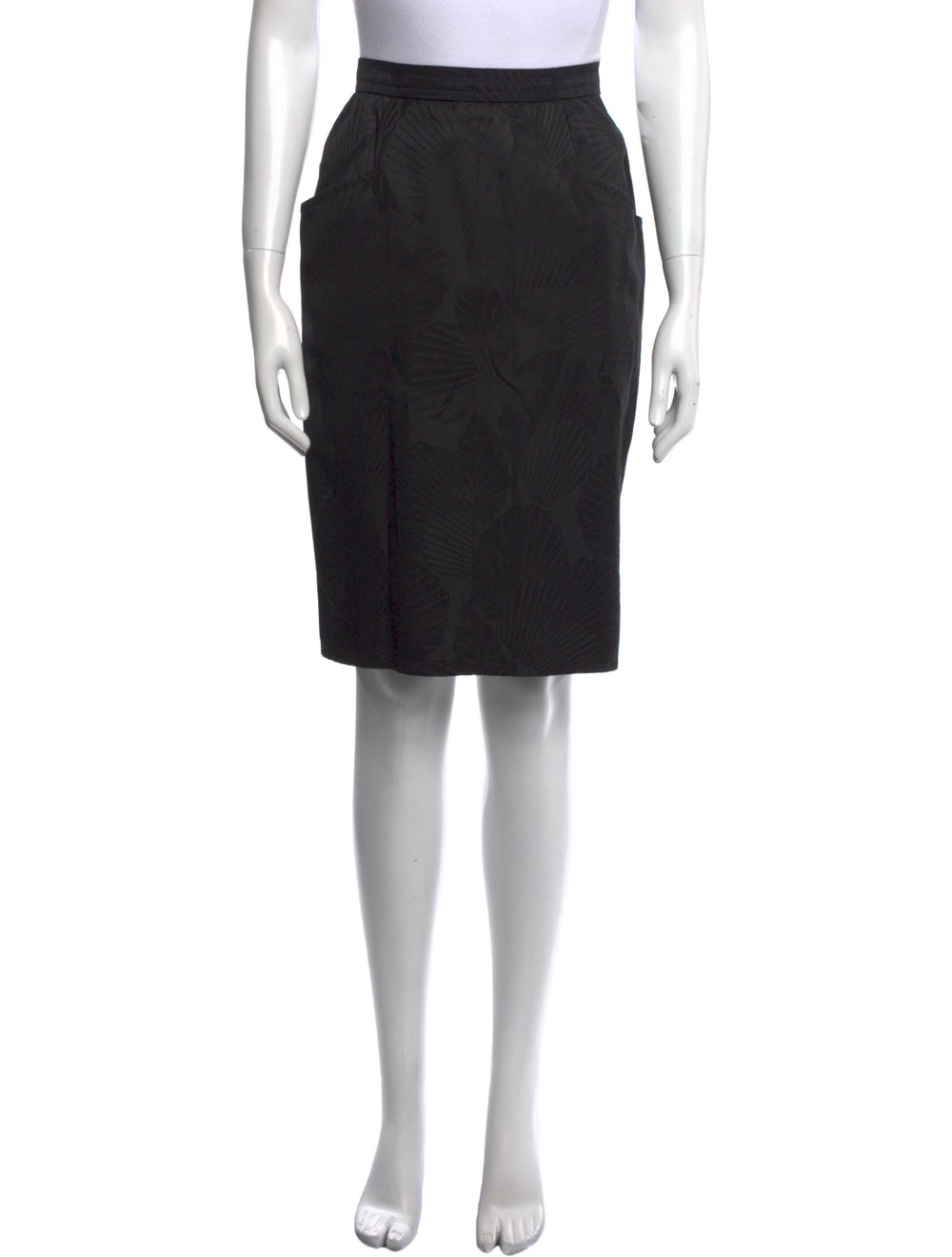 Yves Saint Laurent Seashell Skirt Vintage By Yves Saint Laurent Black Slit Pockets