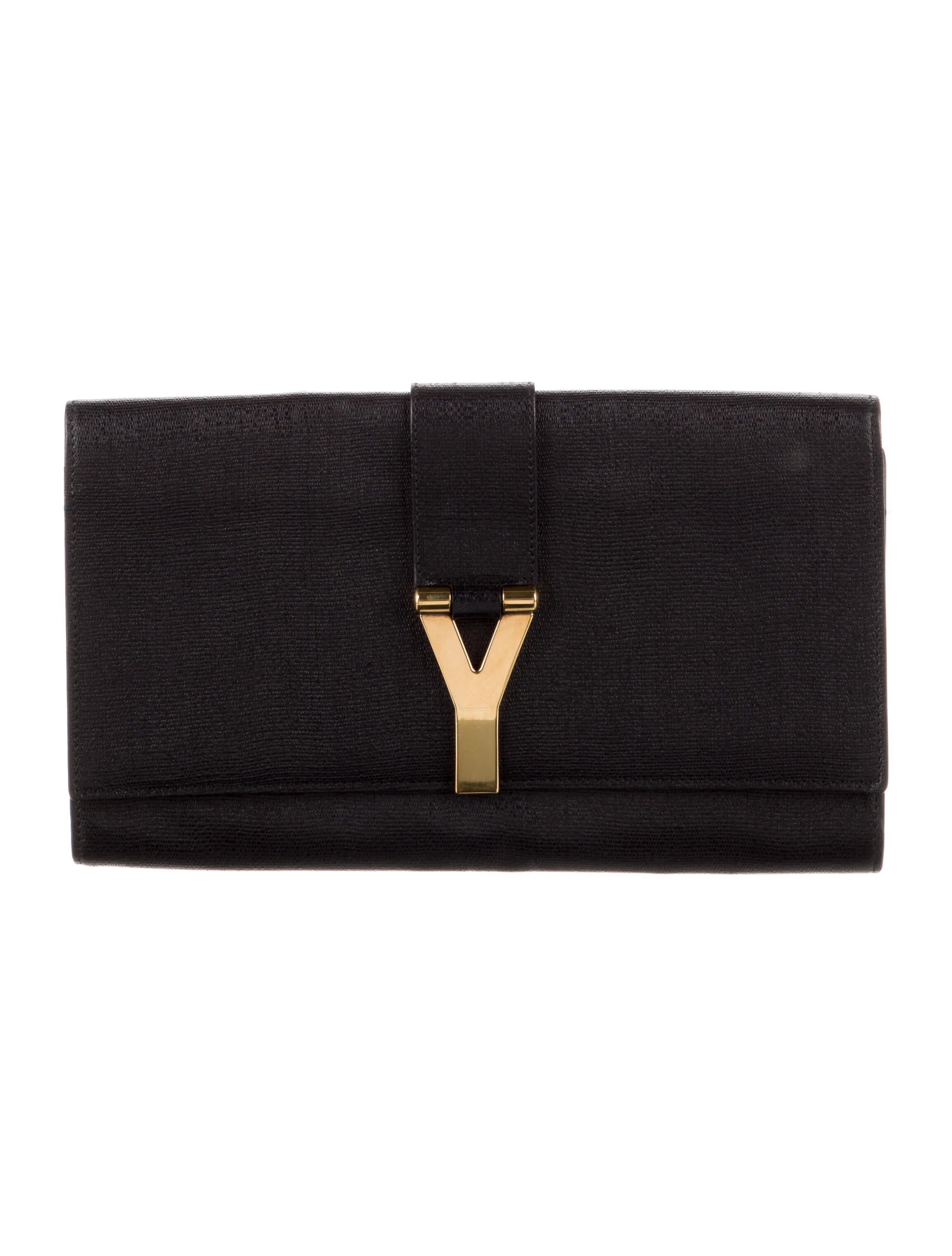 Yves Saint Laurent Classic Y Ligne Clutch Black Clutches, Handbags