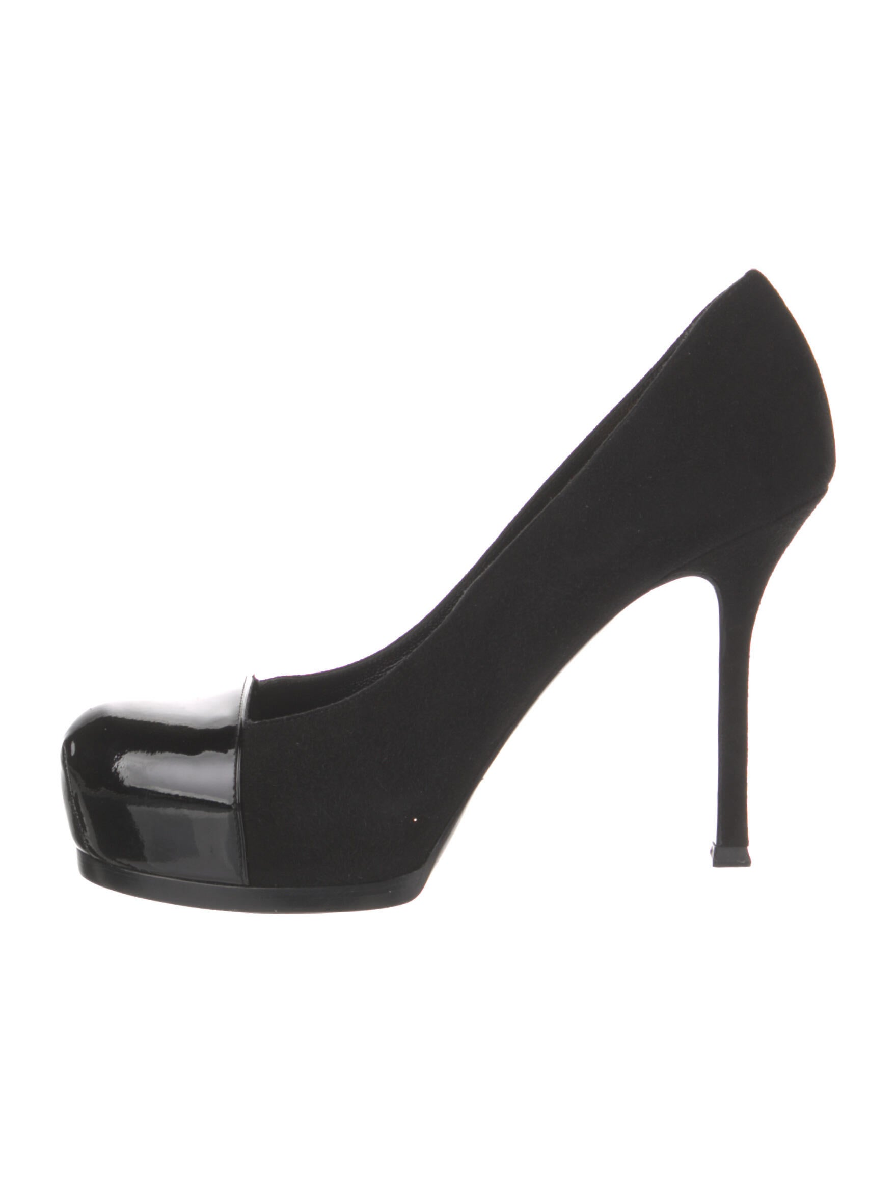 Yves Saint Laurent Vintage Suede Pumps Black Pumps, Shoes YVE174604