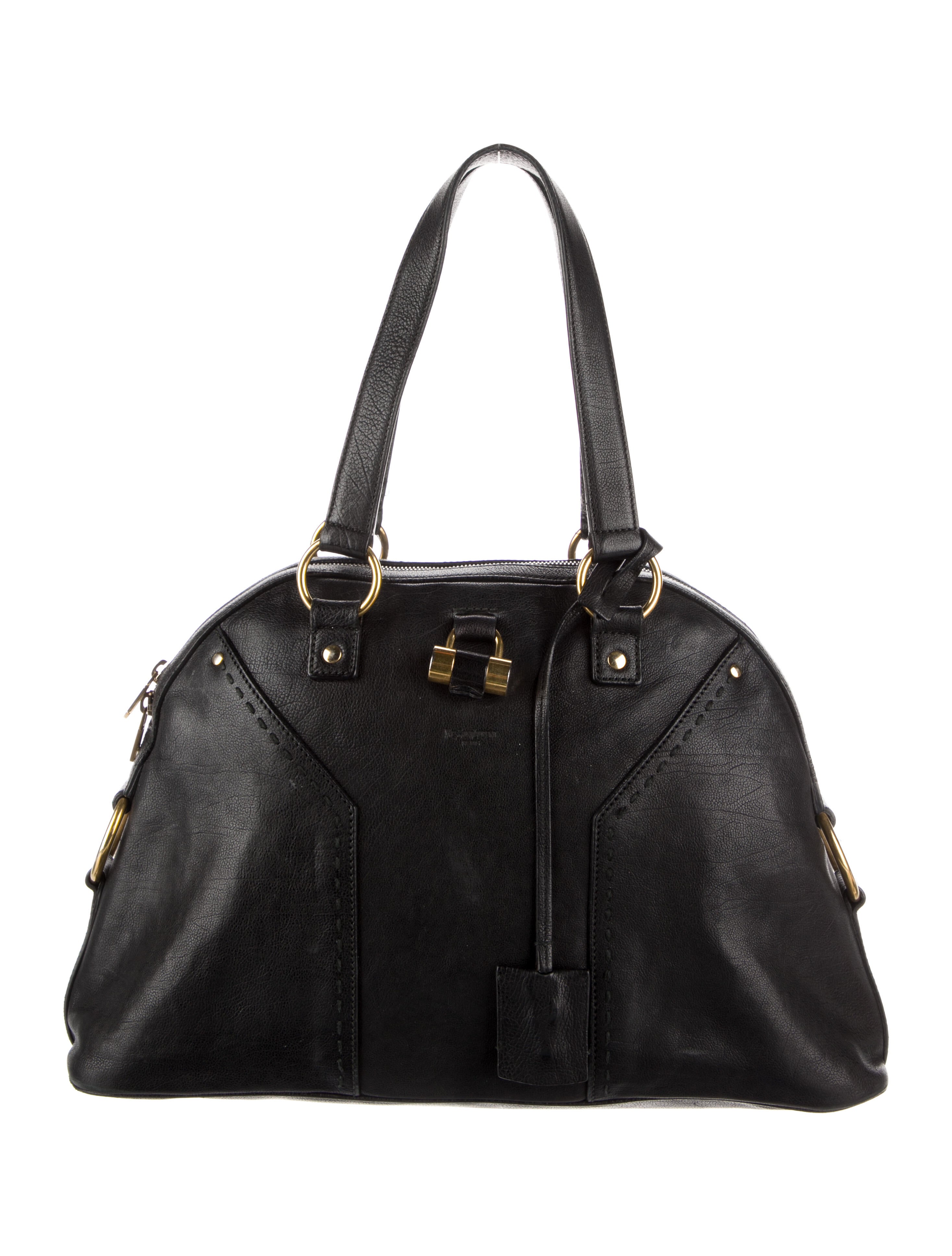 Yves Saint Laurent Leather Muse Bag Black Shoulder Bags, Handbags