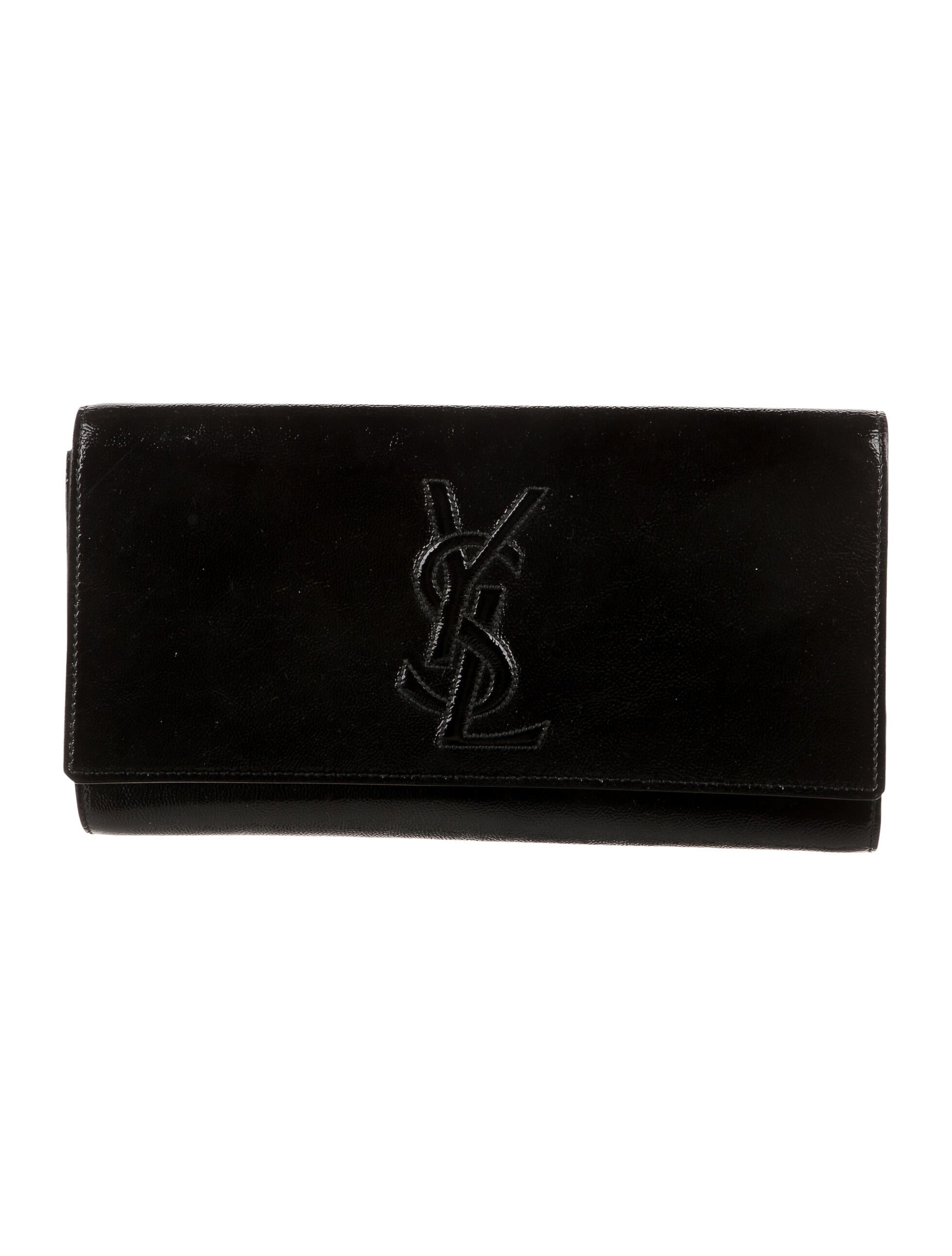 Yves Saint Laurent Monogram Calfskin Clutch Black Clutches, Handbags