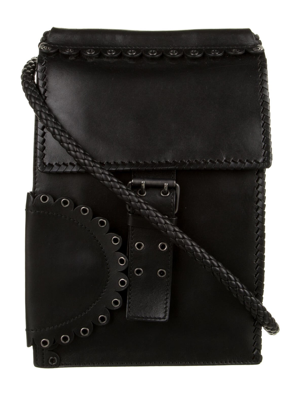 Yves Saint Laurent Large Monogram Envelope Chain Wallet Black