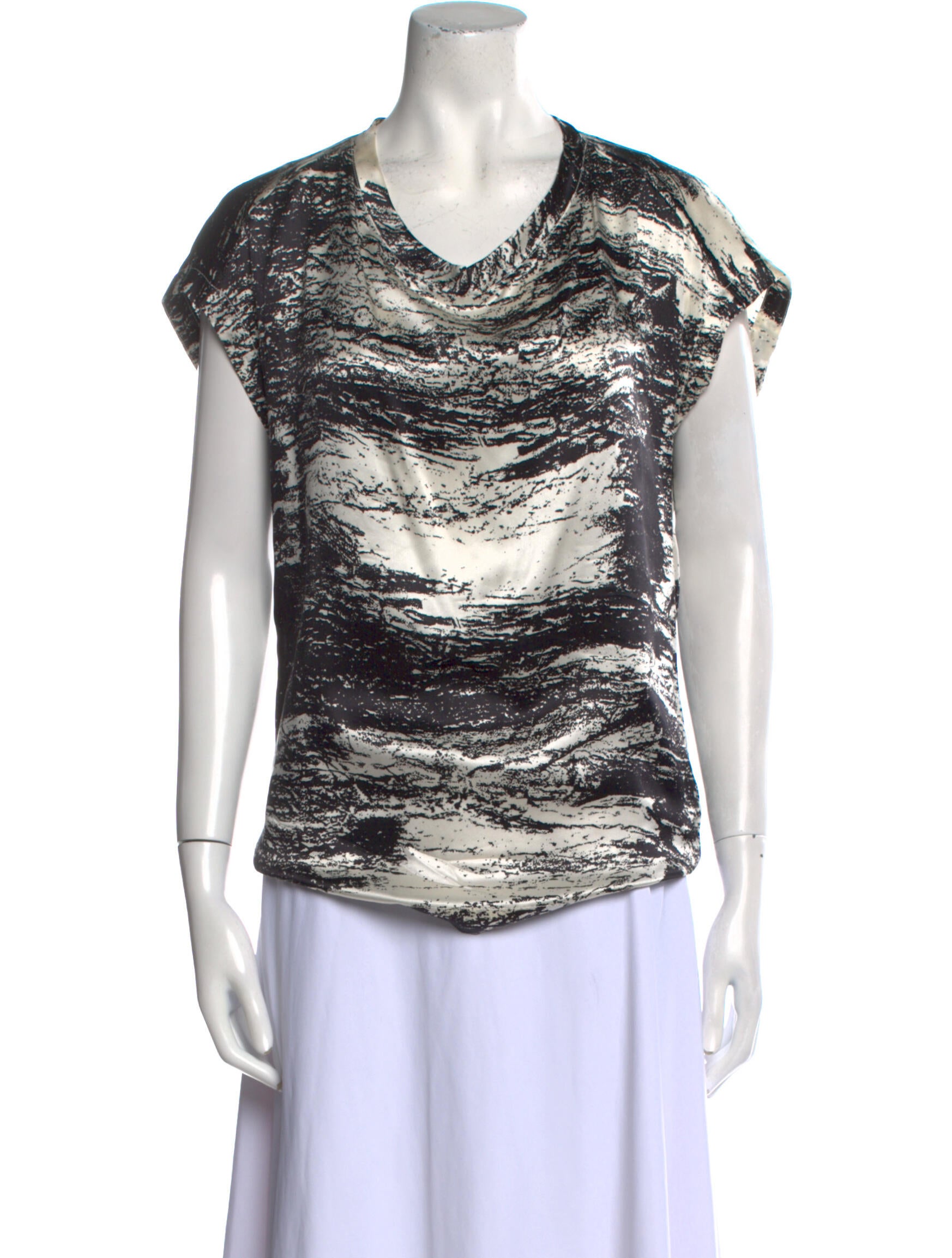 Yves Saint Laurent Silk Printed T-Shirt