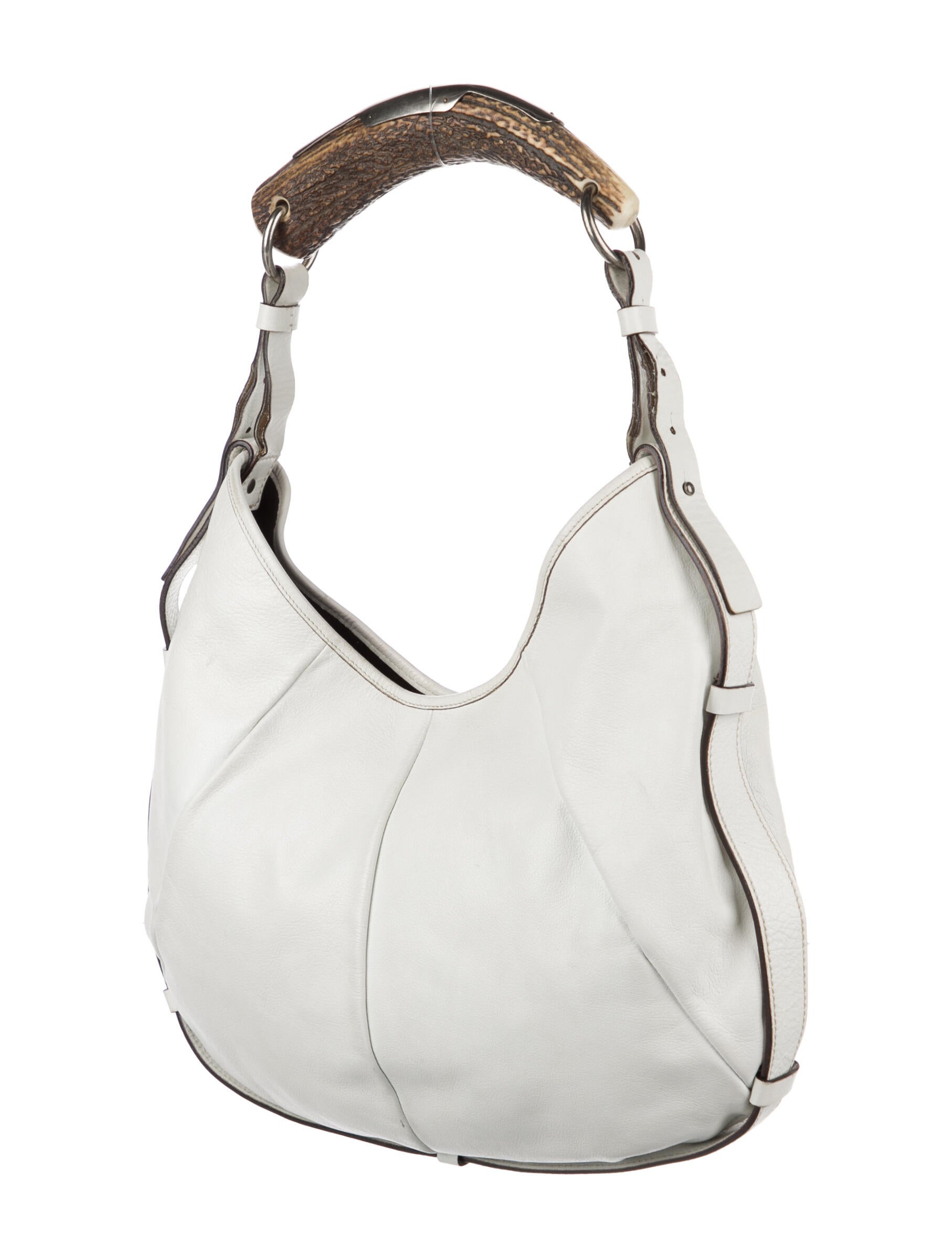 Yves Saint Laurent Leather Shoulder Bag White Shoulder Bags, Handbags