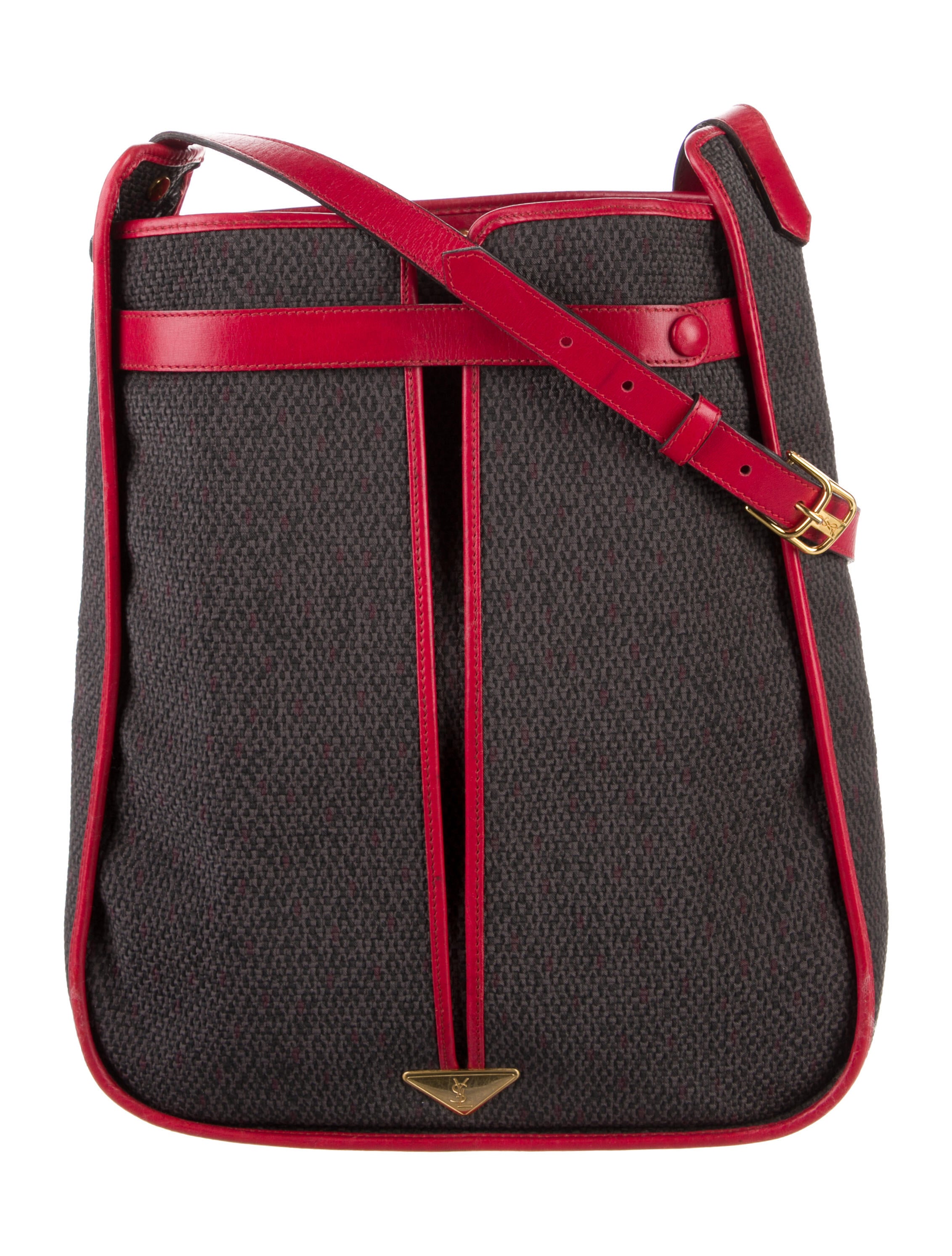 Yves Saint Laurent Coated Canvas Crossbody Bag Red Crossbody Bags