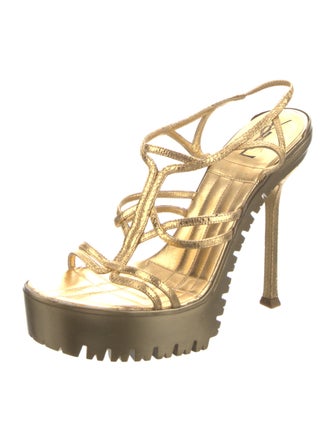 Yves Saint Laurent Leather Slingback Sandals