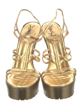Yves Saint Laurent Leather Slingback Sandals
