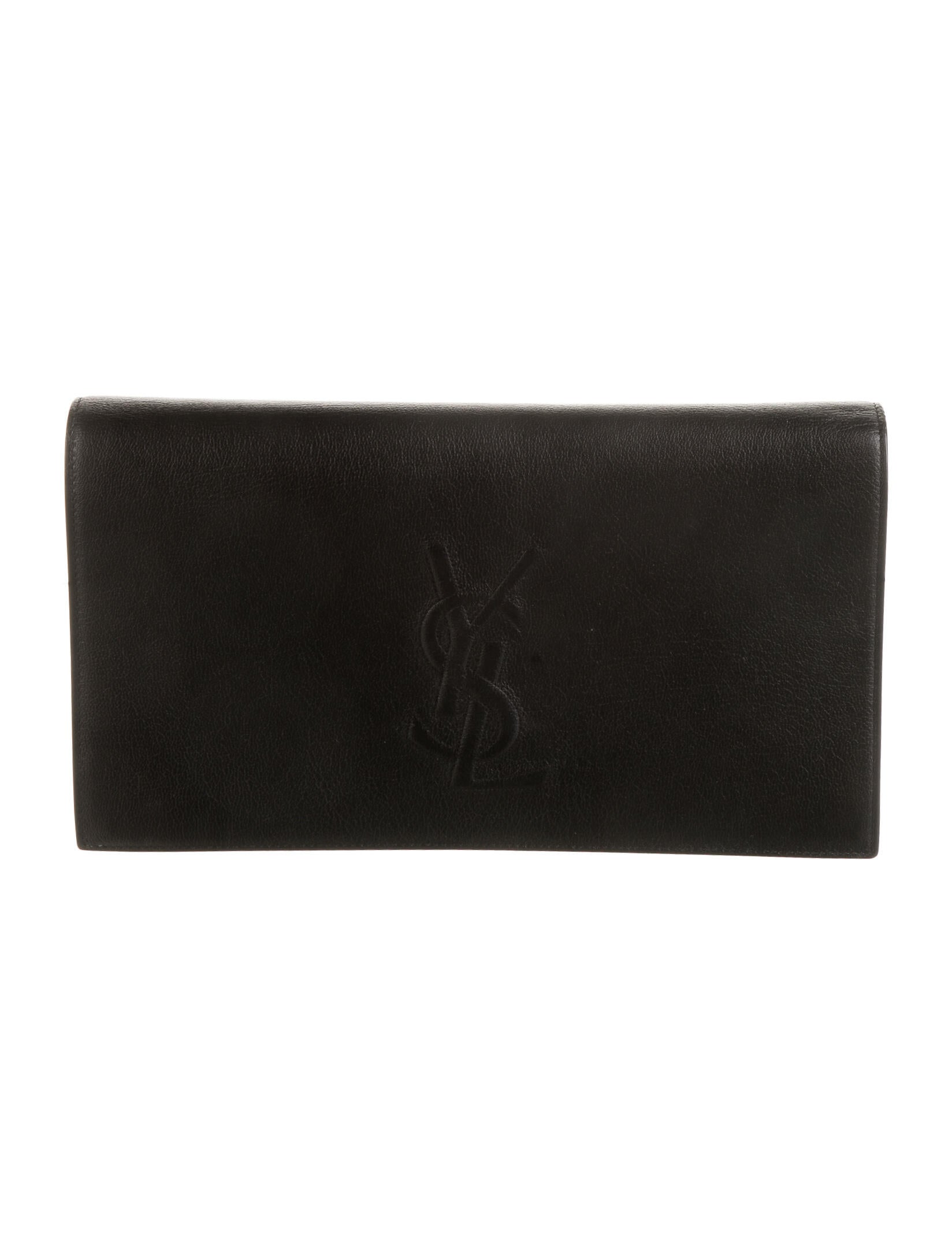 Yves Saint Laurent Leather Belle du Jour Clutch Black Clutches