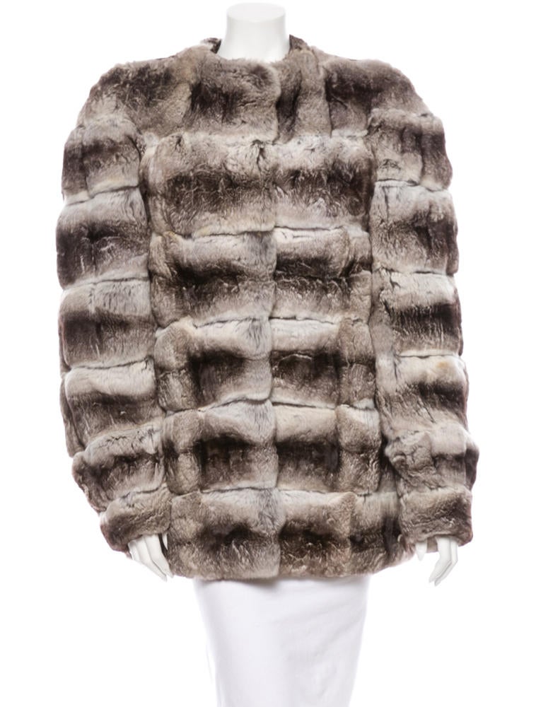 ysl Yves Saint Laurent チンチラ ファーコート Yves Saint Laurent Chinchilla Fur Coat - Grey Coats