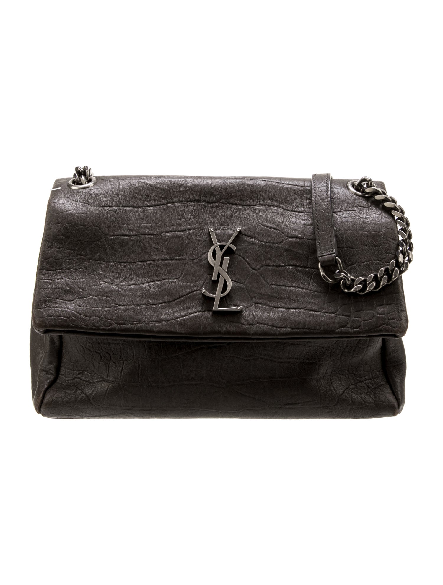 Saint Laurent Medium Monogram Embossed West Hollywood Bag Grey