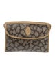 Yves Saint Laurent Coated Canvas Leather Trimmed Clutch