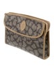 Yves Saint Laurent Coated Canvas Leather Trimmed Clutch