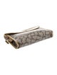 Yves Saint Laurent Coated Canvas Leather Trimmed Clutch