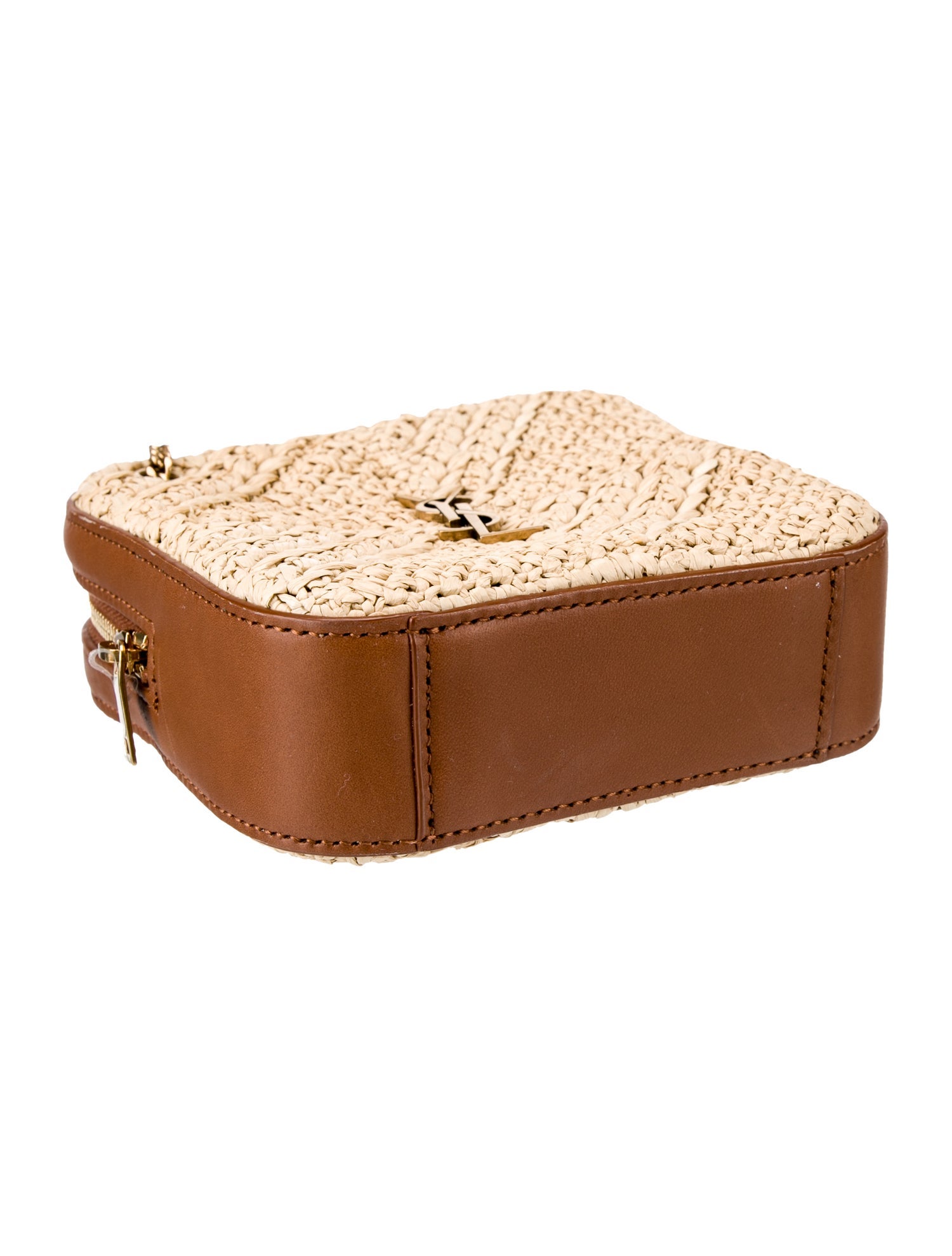 Saint Laurent 2022 Mini Raffia Jamie Cube Bag - Neutrals Mini Bags