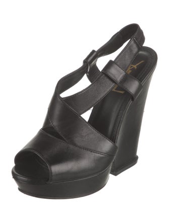 Yves Saint Laurent Leather Slingback Sandals
