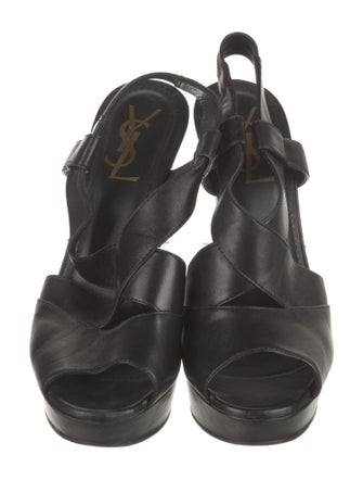 Yves Saint Laurent Leather Slingback Sandals