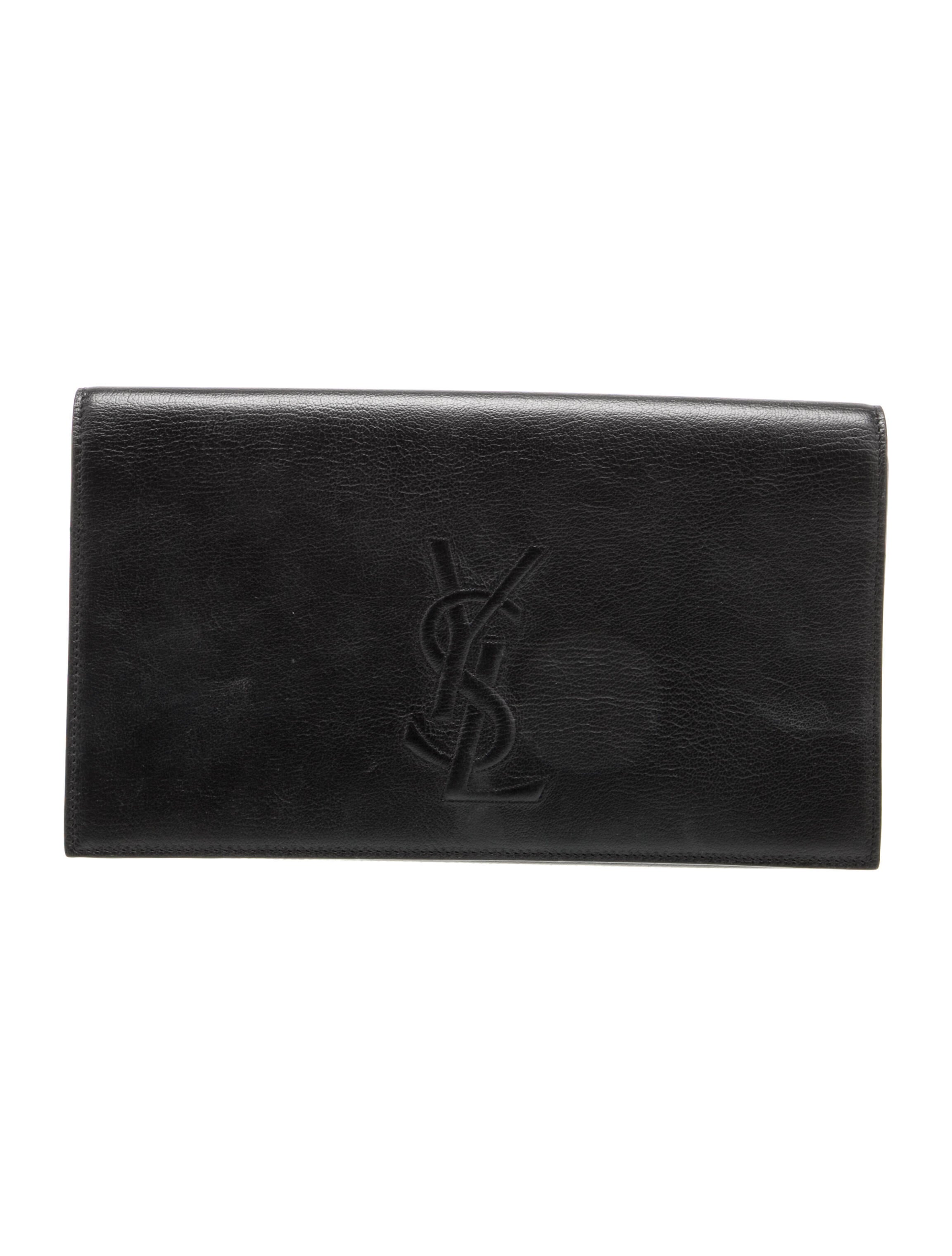 Saint Laurent Monogram Cassandre Clutch - Black Clutches, Handbags ...