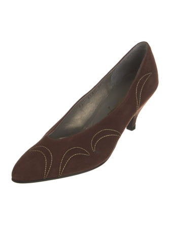 Yves Saint Laurent Suede Printed Pumps